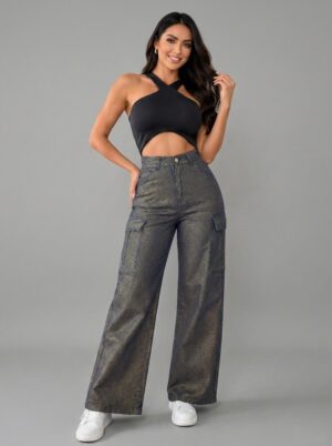 Golden Aura High-Rise Denim