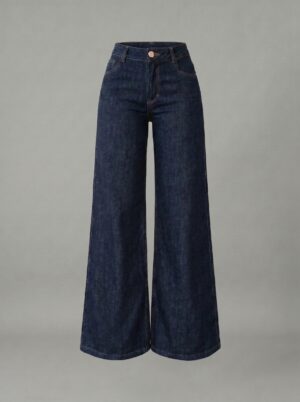 Dark Blue Wide-Leg Jeans